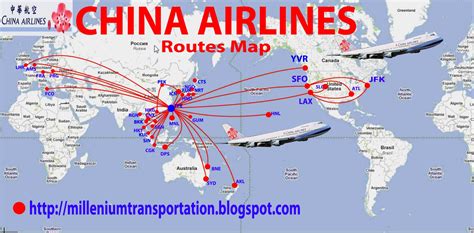 Civil Aviation China Airlines Routes Map