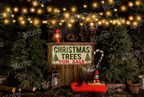 Kate Christmas Backdrop Outdoor Xmas Tree Light For Photography