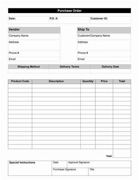 order form templates samples  word excel formats