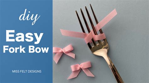 How To Make A Easy Mini Bow On The Fork Diy Tutorial Miss Felt Designs