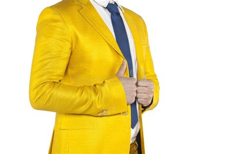 Businessman In A Gold Suit Stands Profile Stock Photo Image Of Gold