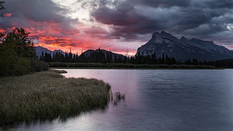 4k Free Download Lakes Lake Alberta Canada Cloud Forest