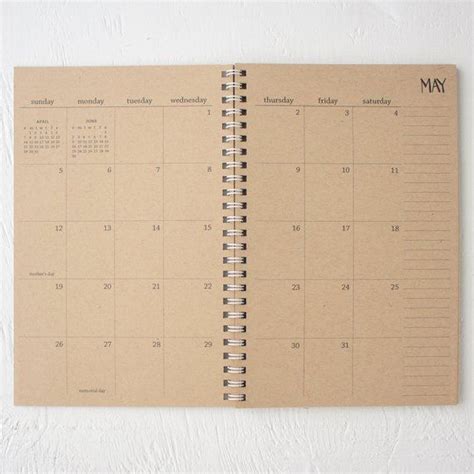 Small Kraft Monthly Spiral Planner You Choose The Start Etsy