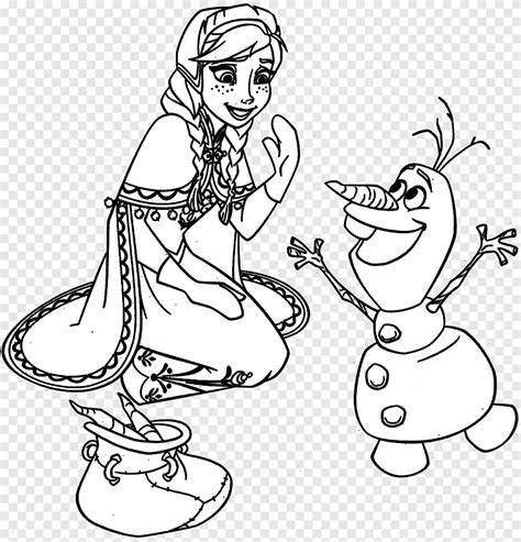 Anna Elsa Kristoff Olaf Coloring Book Anna White Mammal Png Pngegg