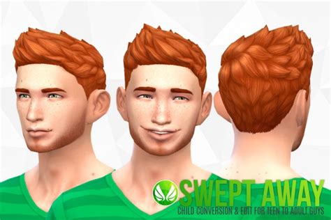 Simsational Designs Swept Away Hairstyle Conversion Sims 4 Hairs