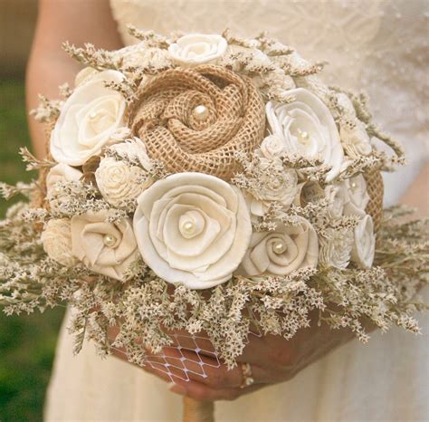 Rustic Cream Ivory Brides Alternative Wedding Bouquet