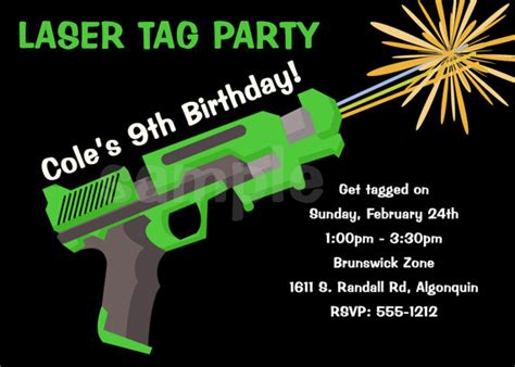 printable laser tag birthday invitations