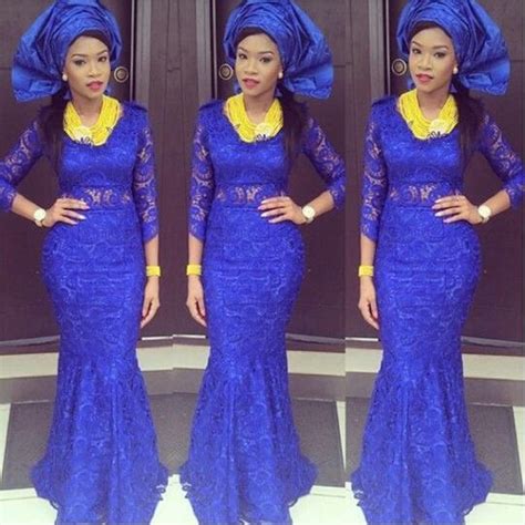 Sexy Royal Blue African Mermaid Evening Dresses 2016 New Aso Ebi Style Plus Size Long Sleeves
