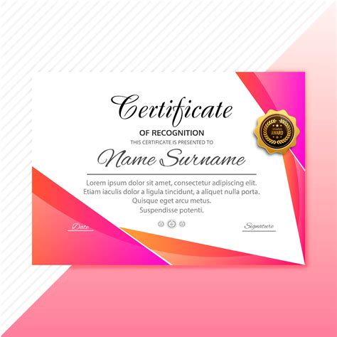Certificate colorful template colorful wave design 246271 ...