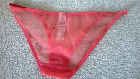 ladies naughty pink sheer string bikini hi leg panties tanga knickers m l ebay