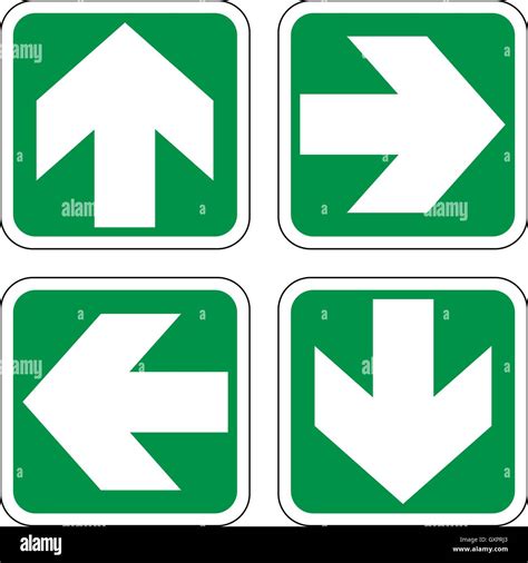 This Way Signs For Emergency Exit And Escape Route White