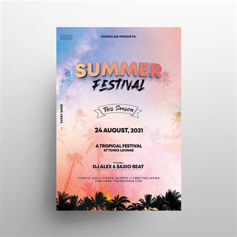 Free Summer Festival Flyer Template Psd Stockpsd