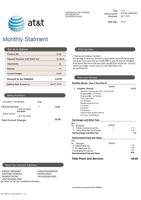 Usa Utility Bill Atandt Psd Template Everythingallhere Store In 2020