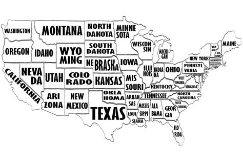 United States Map With Abbreviations Capitals And Time Zones