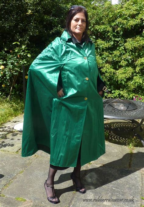 The Beautiful Hayley In Her Emerald Green Satin Cape With Its Rich