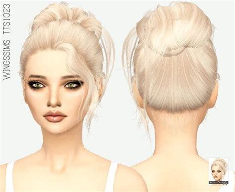 Medium Bun Do Up Hair For The Sims 4 Spring4sims Sims Hair Sims 4