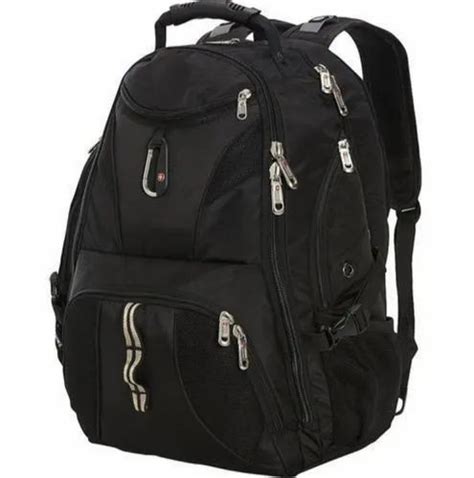 Black Polyester Travel Backpack Number Of Compartments 3 Bag