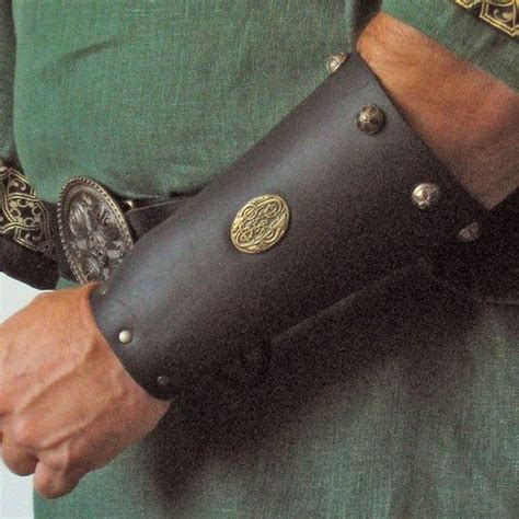 Medieval Celtic Viking Barbarian Bracers With Celtic Concho Ebay
