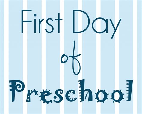 First Day Of Preschool Sign Sarah Halstead