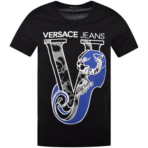 Versace Jeans Blackblue Large Logo T Shirt Men From Brother2brother Uk