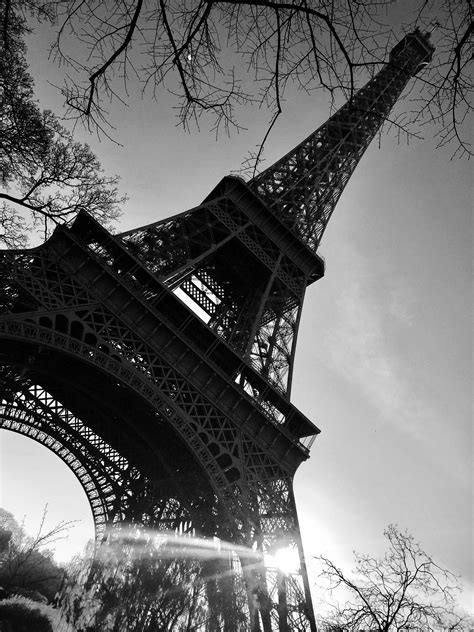 Black And White Picture Of The Eiffel Tower Paris France Paris