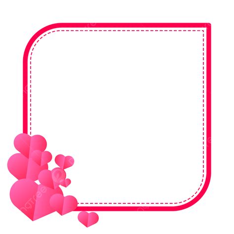 Pink Frame With Love Shape Pink Love Heart Shaped Png And Vector