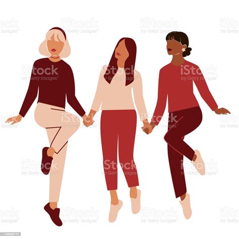 Kartu Selamat Hari Wanita Dengan Tiga Wanita Dari Berbagai Etnis Dan