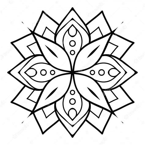 Mandala línea simple, elemento decorativo para colorear. | Vector Premium