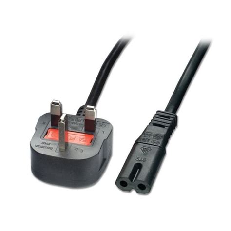 3m Mains Power Cable Uk 3 Pin Plug To Iec C7 Fig 8 Black Reviews