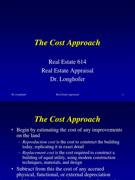 Re614 Cost Approach Pdf Real Estate Appraisal Depreciation