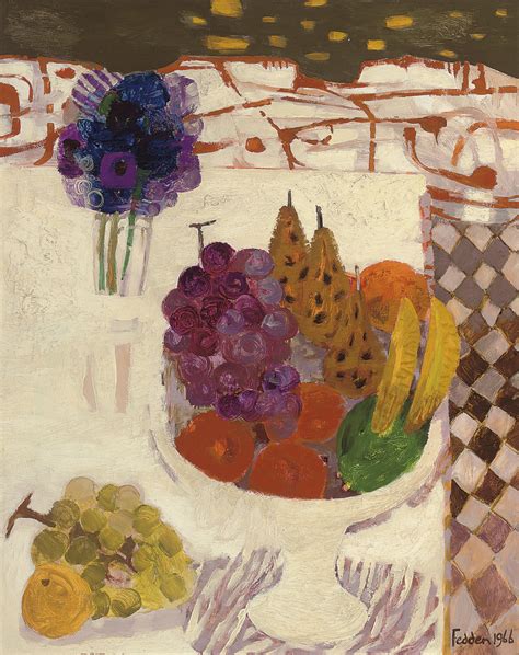 Mary Fedden Ra B 1915 Fruit And Flowers In A Landscape Christies