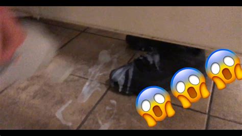 gone wrong cumming on people s shoes in the bathroom prank youtube