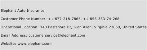 If you are buying a new car and want to transfer your existing policy over, you would need to contact us at our customer service department and amend your. Elephant Auto Insurance Contact Number | Elephant Auto Insurance Customer Service Number ...