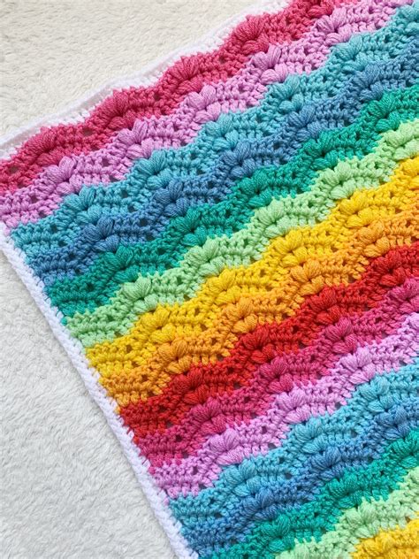 Bobble Ripple Baby Blanket Free Crochet Pattern Truly Crochet