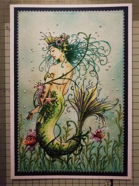 Pin By Mona Rae Halley On Card Ideas Mermaid Artwork Design Stamps