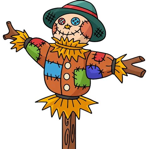 Premium Vector Scarecrow Stock Cartoon Colored Clipart
