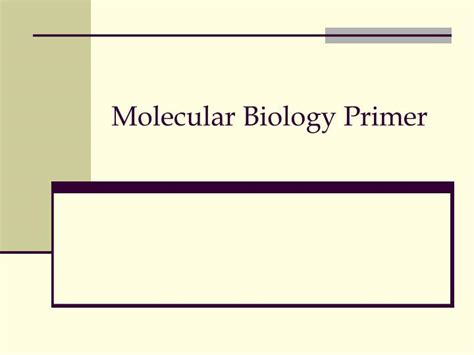 Ppt Molecular Biology Primer Powerpoint Presentation Free Download