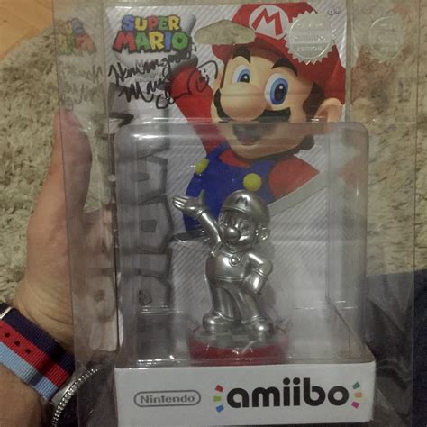 Silver Mario Amiibo Signed By Charles Martinet The Voice Of Mario R