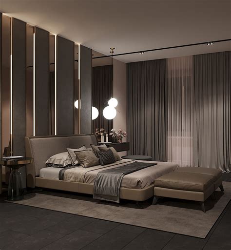 Bedroom In Contemporary Style On Behance Bedroom Bed Design