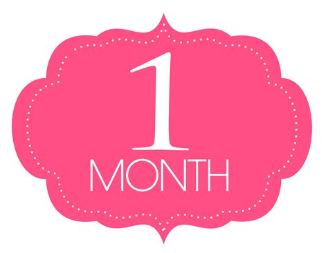Free Printable 1 Month Old Sign Baby Month By Month Baby Month