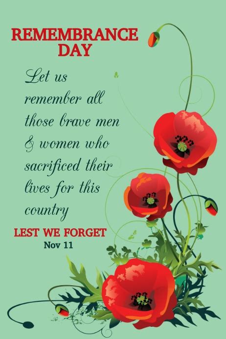 Copy Of Remembrance Day Template Postermywall