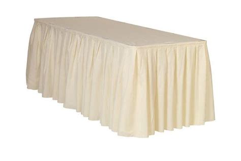 Ivory 21 Ft X 29 Inch Polyester Pleated Table Skirt Wedding