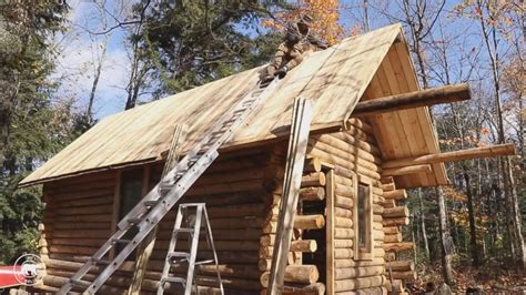 Time Lapse Video Of Canadian Man Building Log Cabin By Himself Video