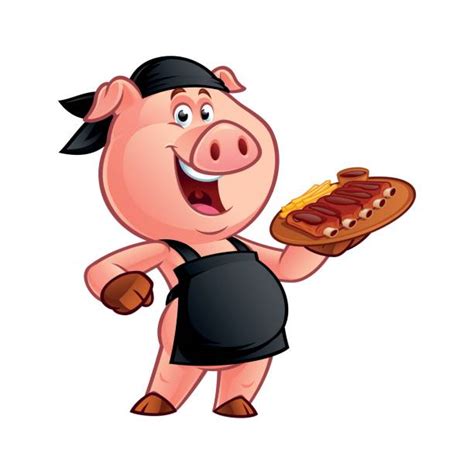 Cartoon Image Of Pig In Chef Hat Illustrations Royalty Free Vector