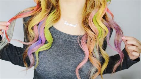 Rainbow Hair Tutorial No Dyes Sprays Extensions Or Chalks