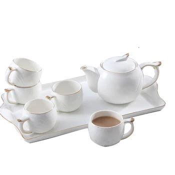 Arabic White Tea Cup Sets With Teapot And Tray Buy Ceramic Tea Pot