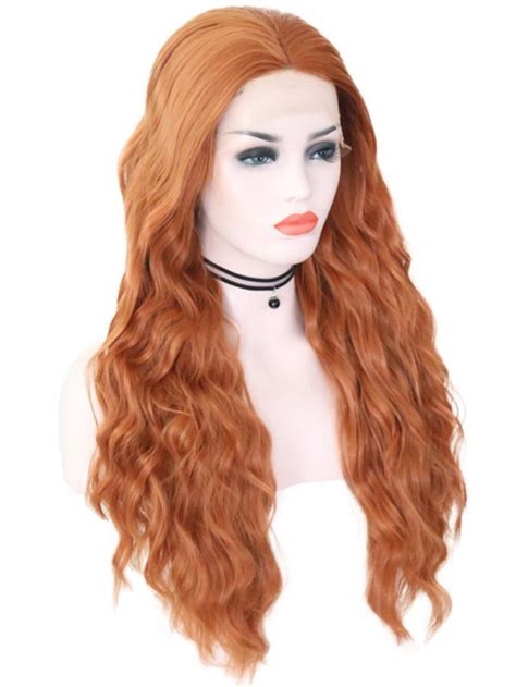 Auburn Long Wavy Lace Front Wig Synthetic Wigs Babalahair