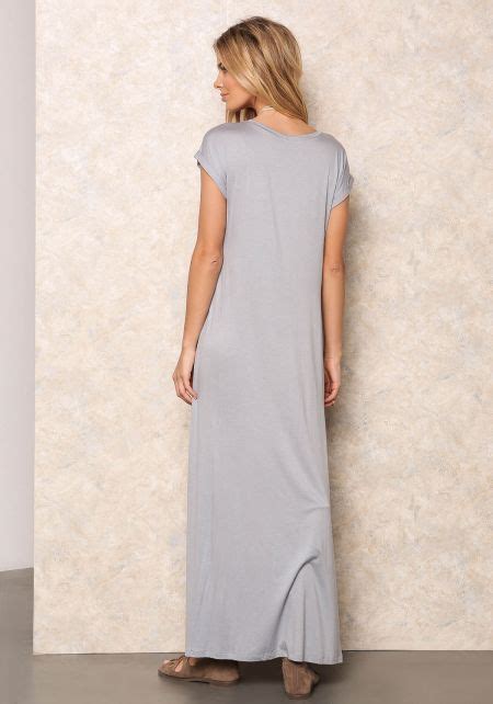 Junior Clothing Grey Jersey Maxi Tee Pocket Dress