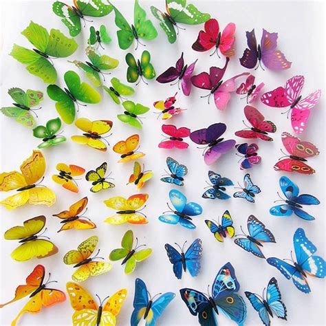12pcsset 3d Butterfly Wall Stickers Butterflies Decors For Home