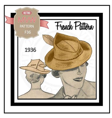 1930s Ladies Trilby Hat Pdf Print At Home Sewing Pattern Etsy Uk
